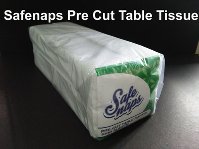 Safenaps预切餐桌纸巾，颜色洁白柔软
